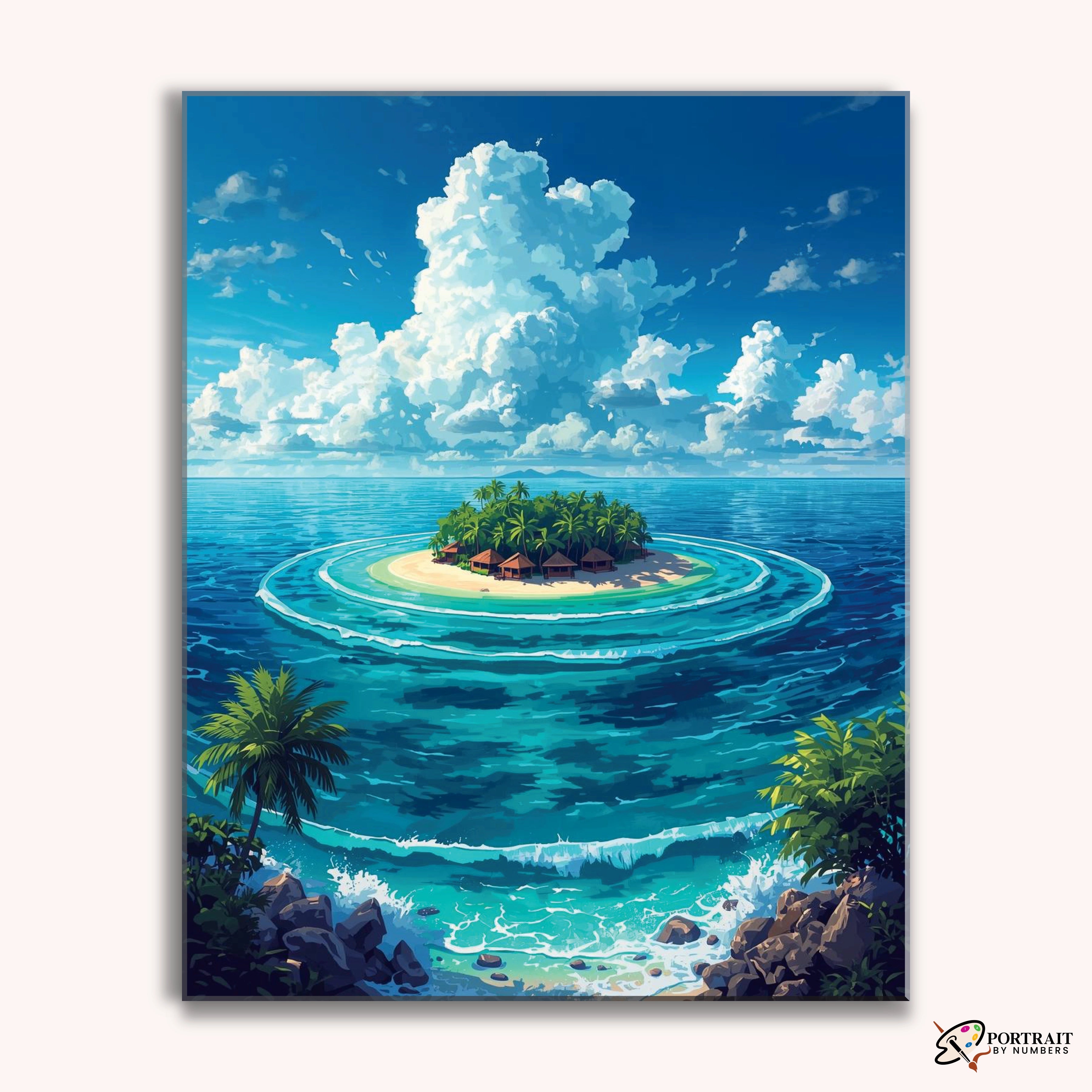 Island of Serenity -  Paint by Numbers Kit for Adults -  Portrait By Numbers