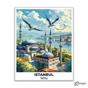 Istanbul Travel Poster -  Paint by Numbers Kit for Adults -  Portrait By Numbers