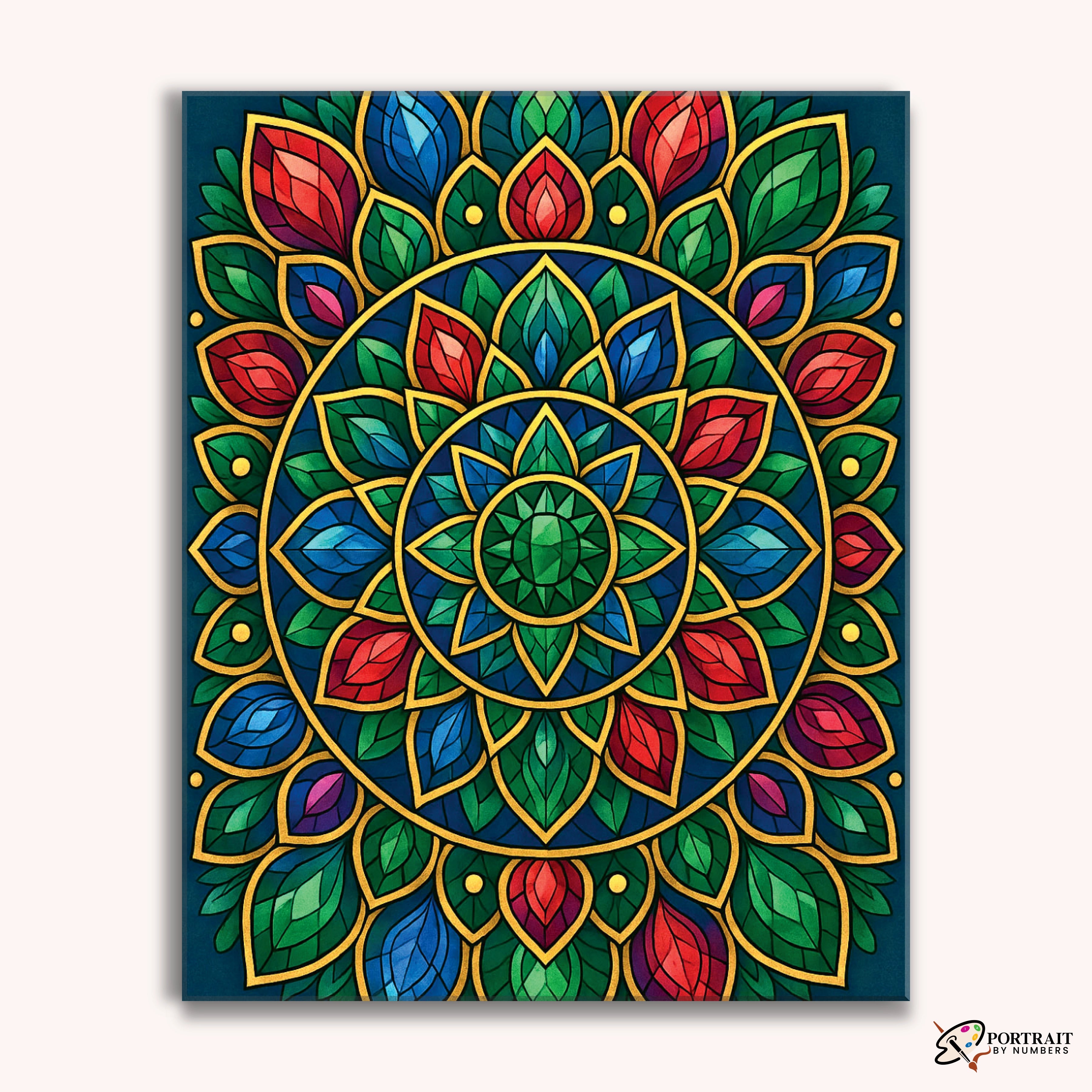 Jewel Garden (Mandala) -  Paint by Numbers Kit for Adults -  Portrait By Numbers