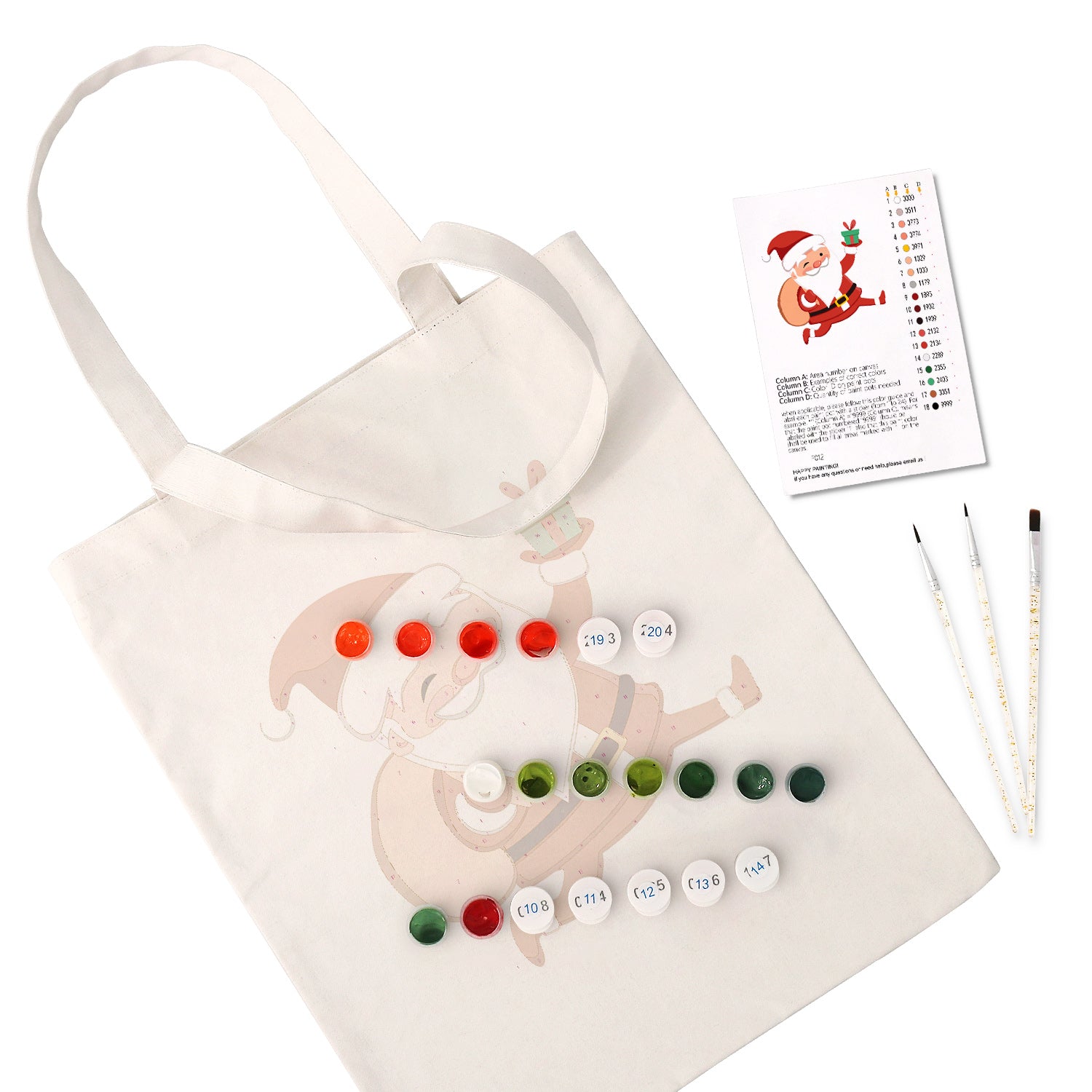 Jolly Santa Bag -  Paint by Numbers Kit for Adults -  Portrait By Numbers