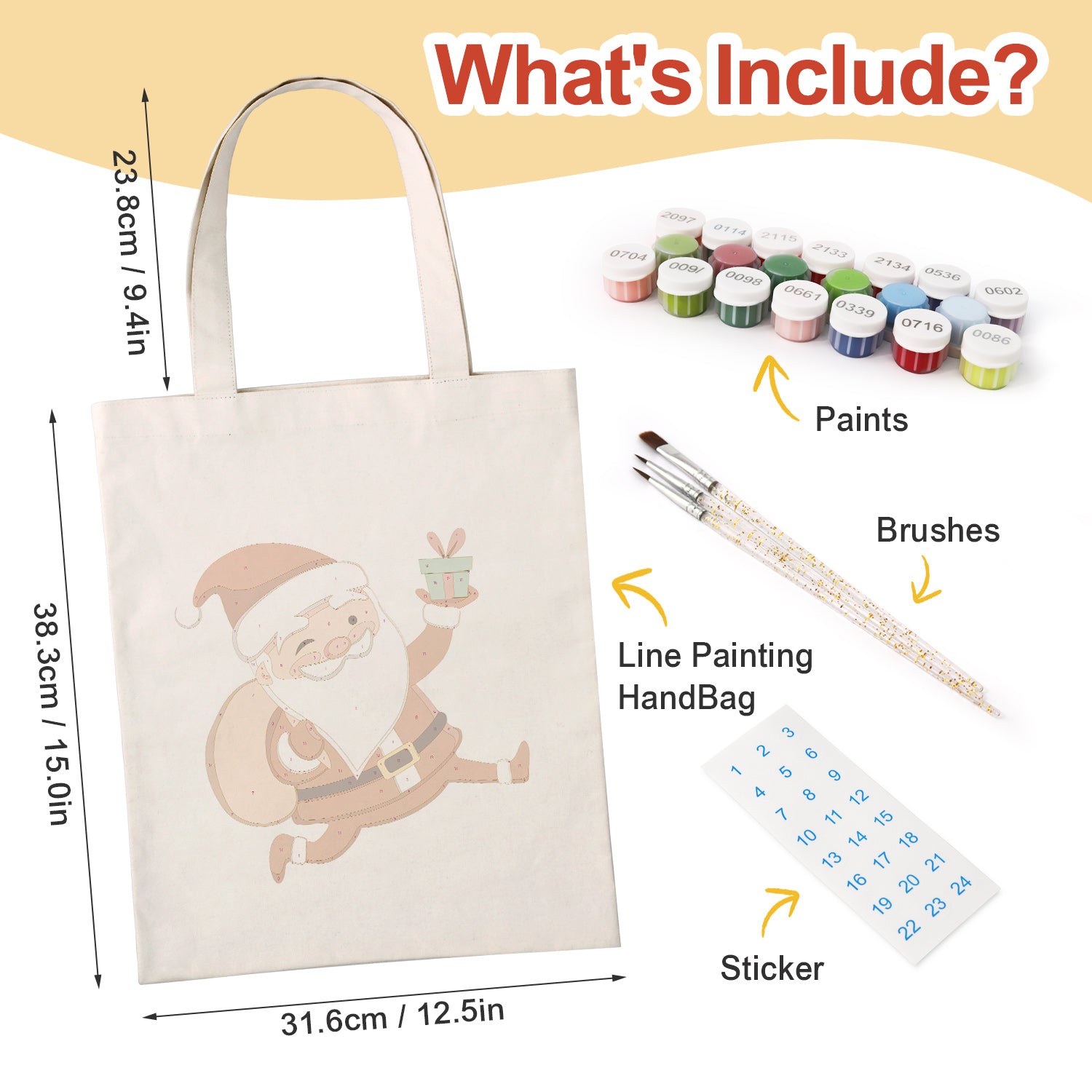 Jolly Santa Bag -  Paint by Numbers Kit for Adults -  Portrait By Numbers