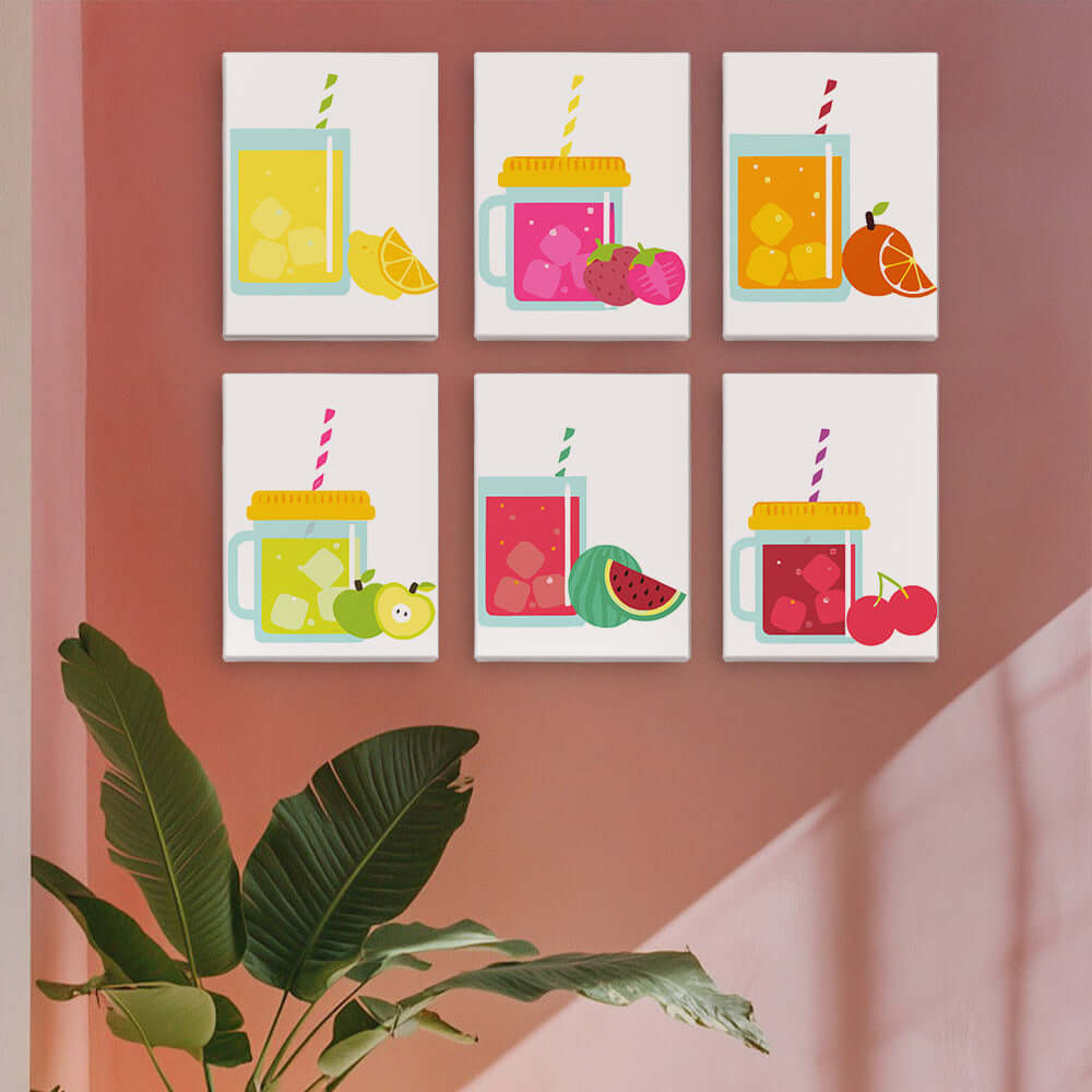 Juicy Joy (Set of 6) -  Paint by Numbers Kit for Adults -  Portrait By Numbers