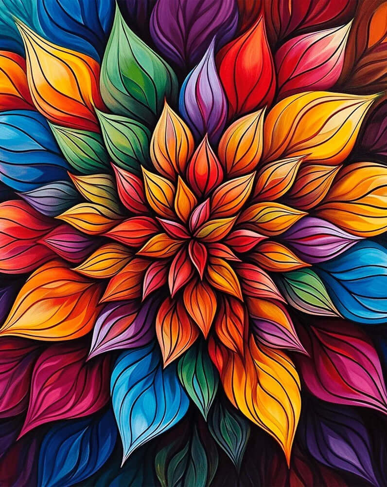 Kaleidoscopic Foliage -  Paint by numbers -  Portrait By Numbers