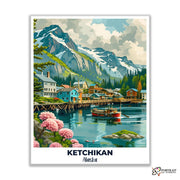Ketchikan Travel Poster -  Paint by Numbers Kit for Adults -  Portrait By Numbers