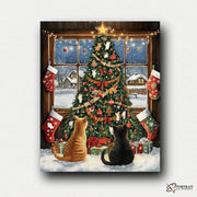 Kitty Christmas -  Paint by numbers Kit -  Portrait By Numbers