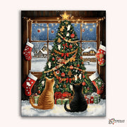 Kitty Christmas -  Paint by Numbers Kit for Adults -  Portrait By Numbers