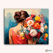 Lady in Red -  Paint by Numbers Kit for Adults -  Portrait By Numbers