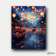 Lanterns on the Water -  Paint by Numbers Kit for Adults -  Portrait By Numbers