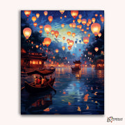 Lanterns on the Water -  Paint by Numbers Kit for Adults -  Portrait By Numbers