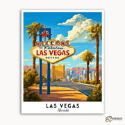 Las Vegas - Travel Poster -  Paint by Numbers Kit for Adults -  Portrait By Numbers