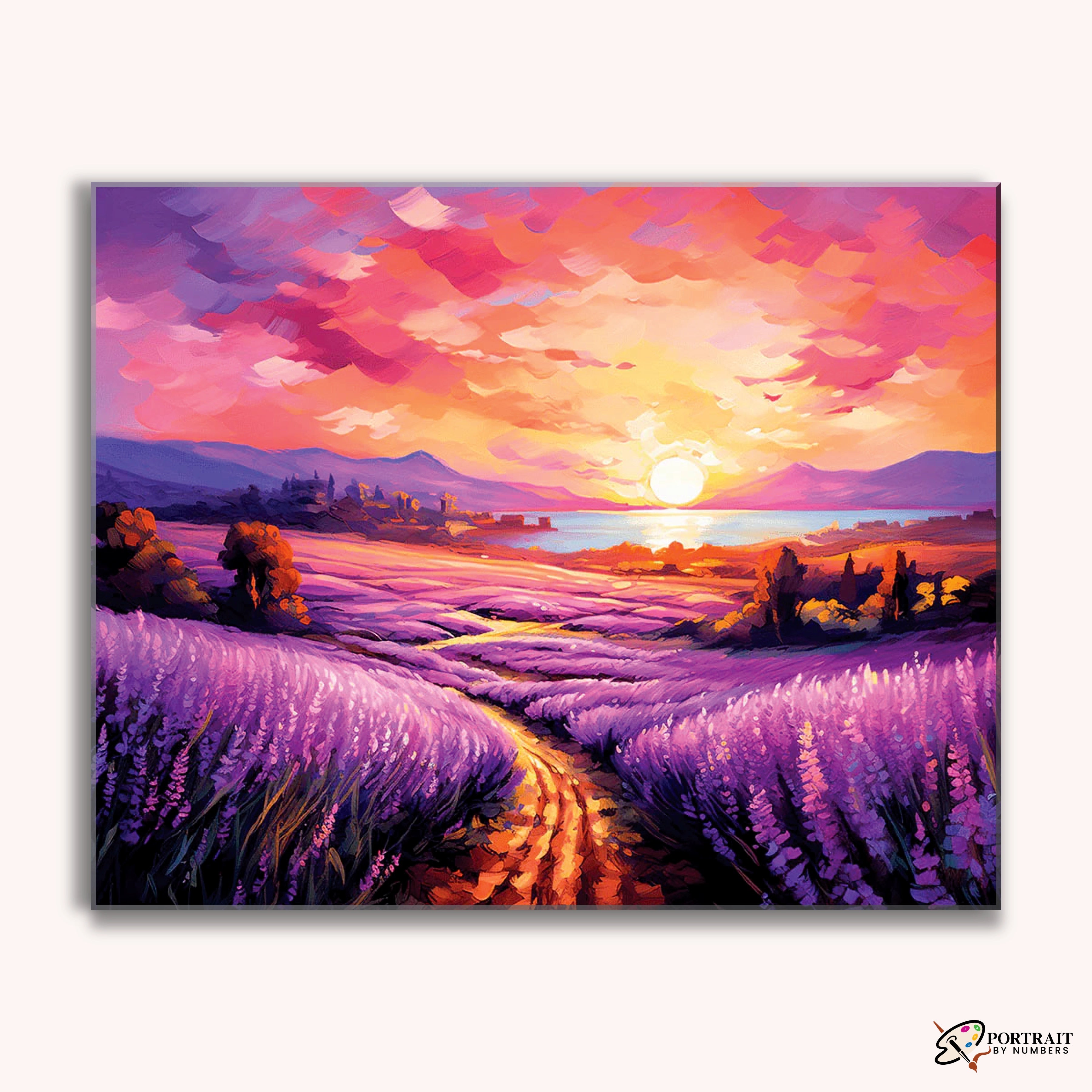 Lavender Sunset -  Paint by Numbers Kit for Adults -  Portrait By Numbers