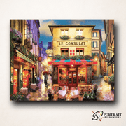 Le Consulat Restaurant Views -  Paint by Numbers Kit for Adults -  Portrait By Numbers