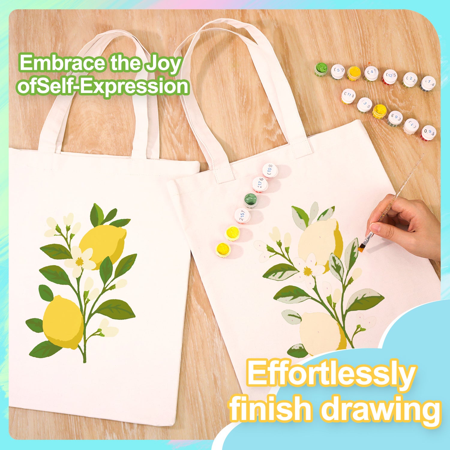 Lemon Blossom Bag -  Paint by Numbers Kit for Adults -  Portrait By Numbers