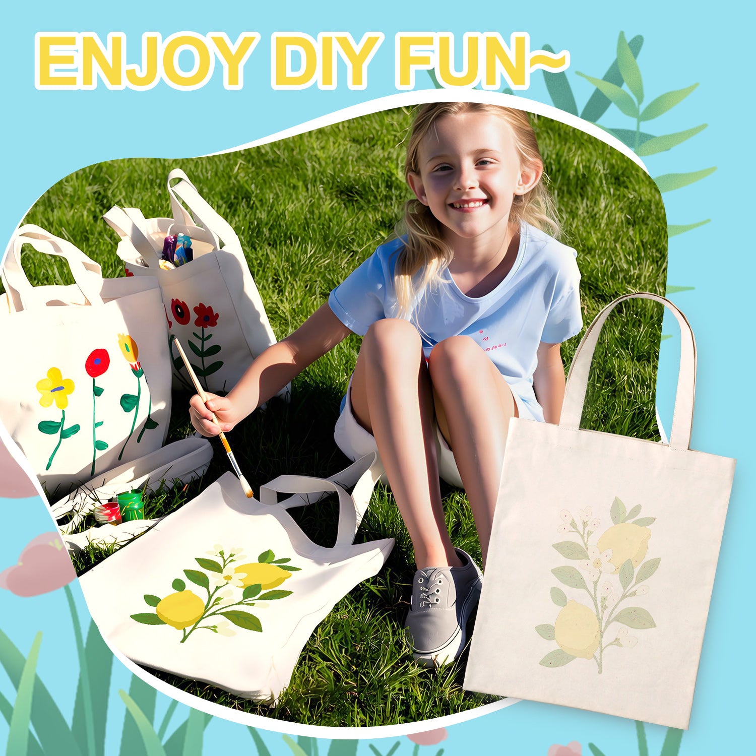 Lemon Blossom Bag -  Paint by Numbers Kit for Adults -  Portrait By Numbers