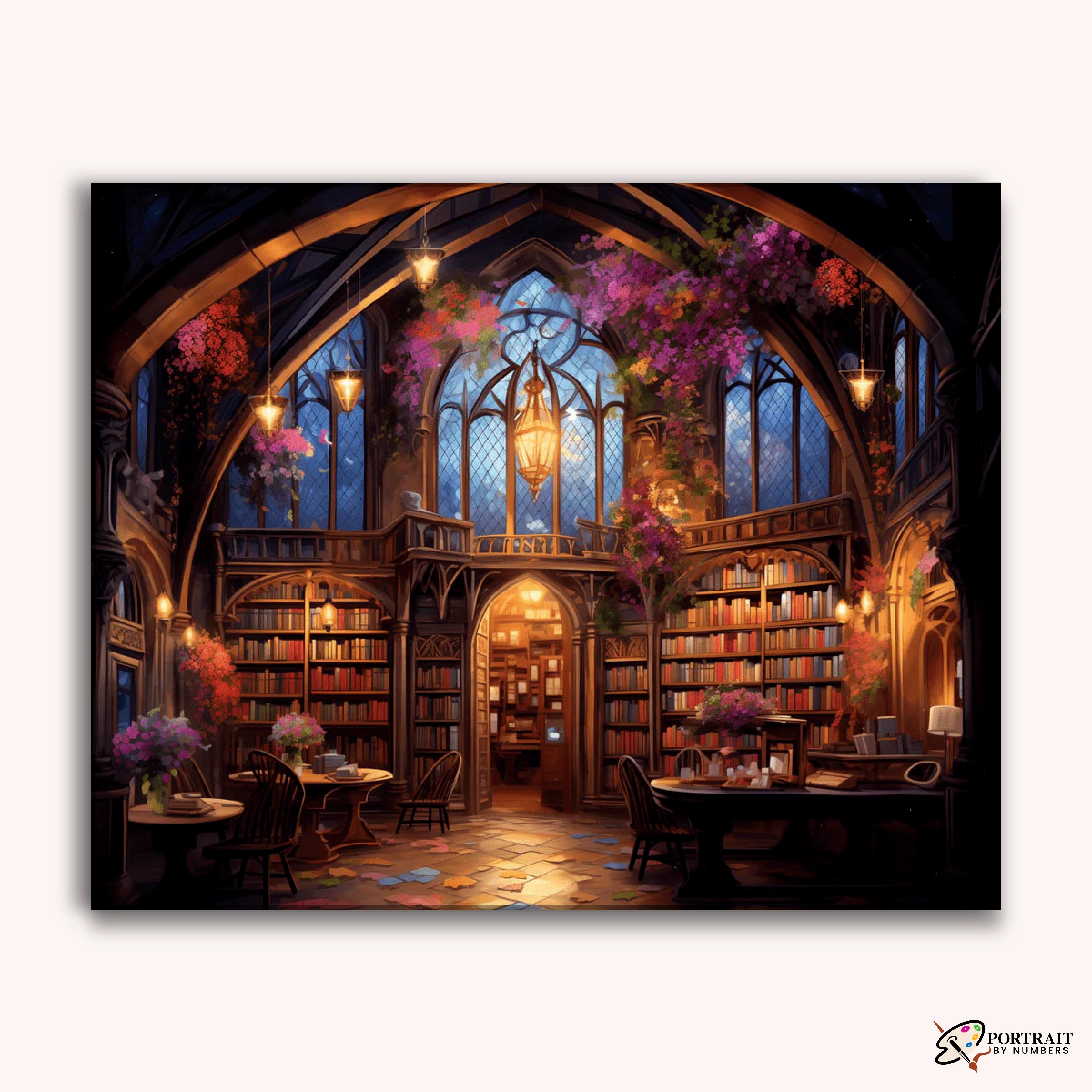 Librarian Peace -  Paint by Numbers Kit for Adults -  Portrait By Numbers