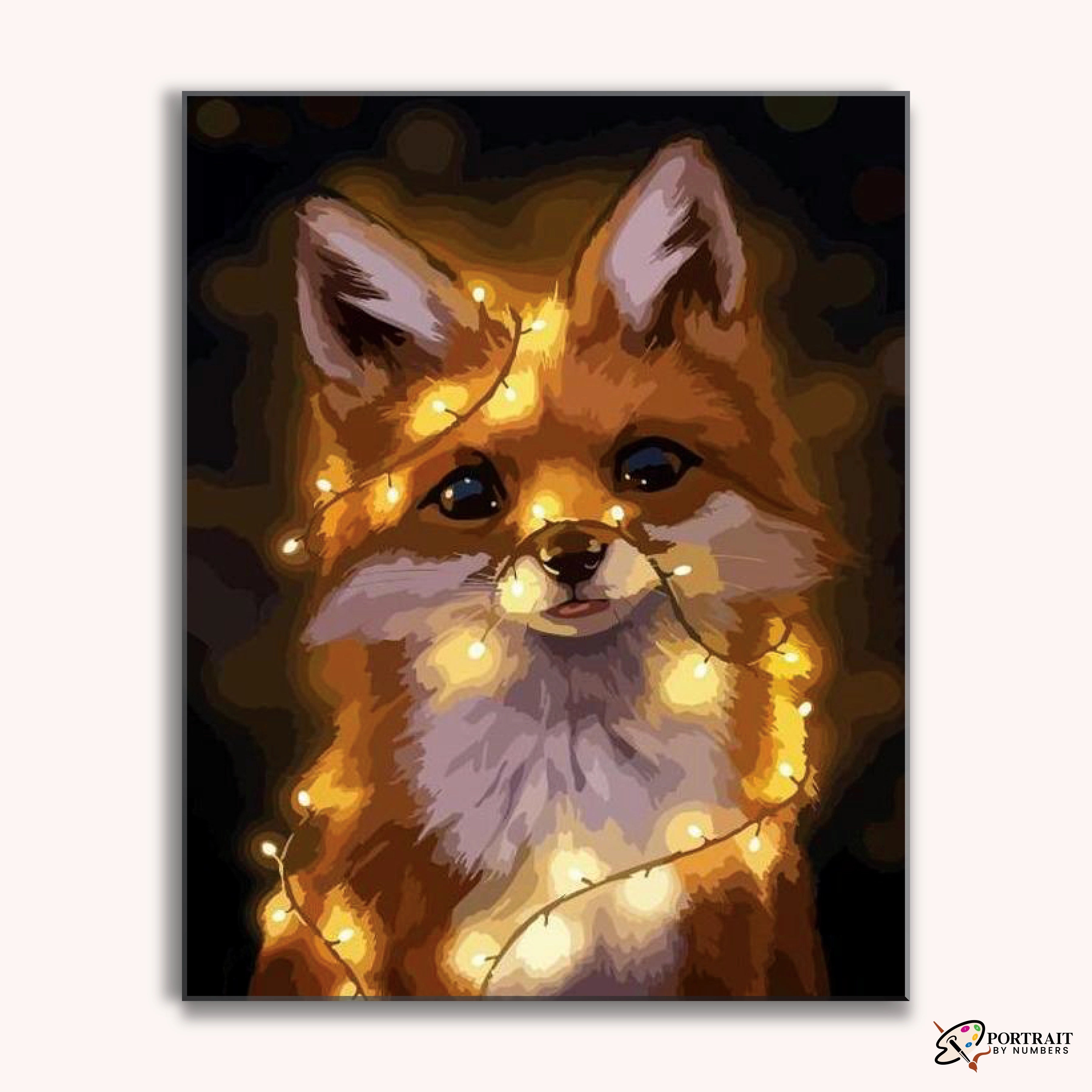 Lighted Fox -  Paint by Numbers Kit for Adults -  Portrait By Numbers