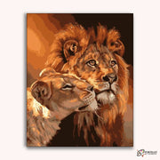 Lion & Lioness -  Paint by Numbers Kit for Adults -  Portrait By Numbers