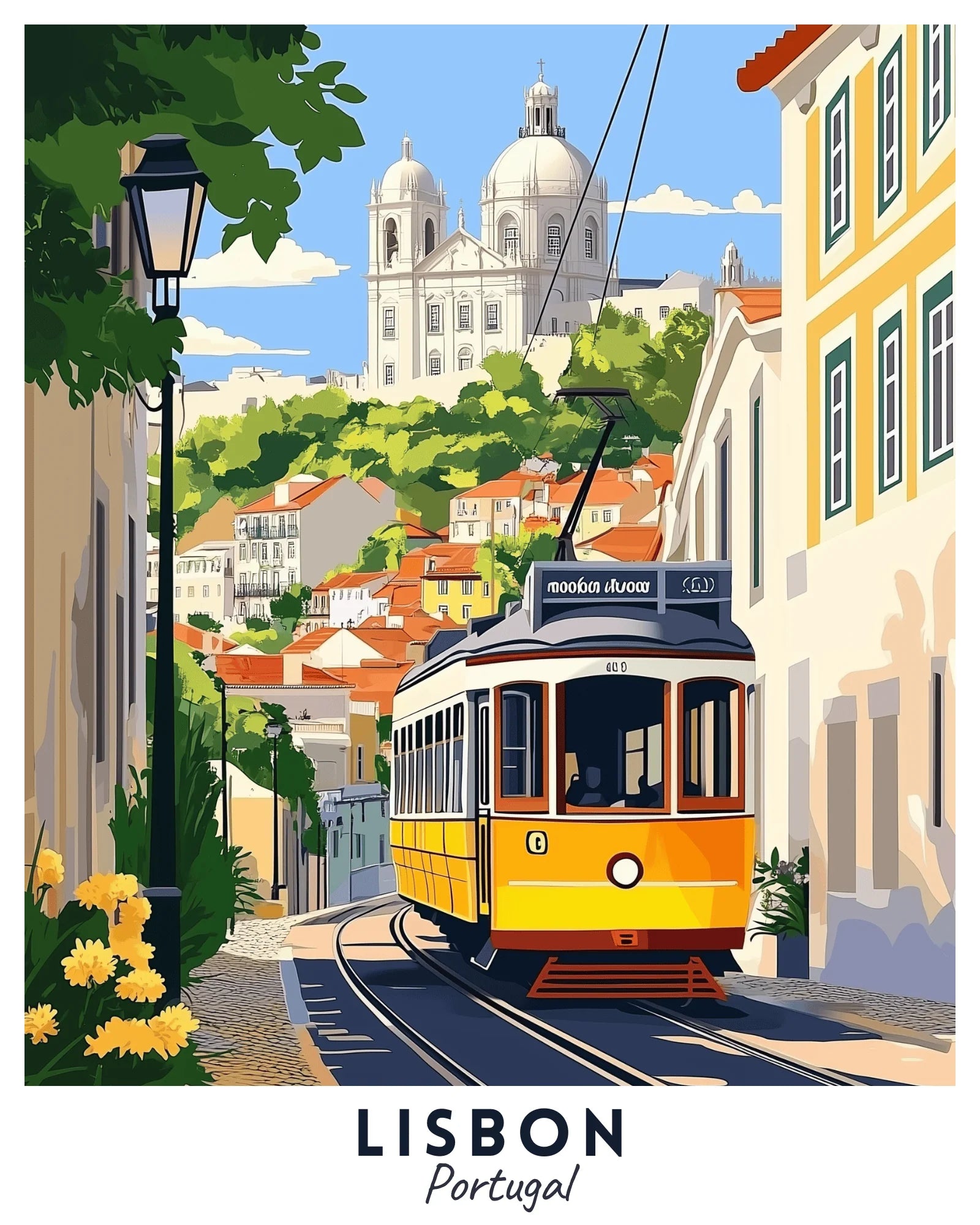 Lisbon Travel Poster -  Paint by Numbers Kit for Adults -  Portrait By Numbers
