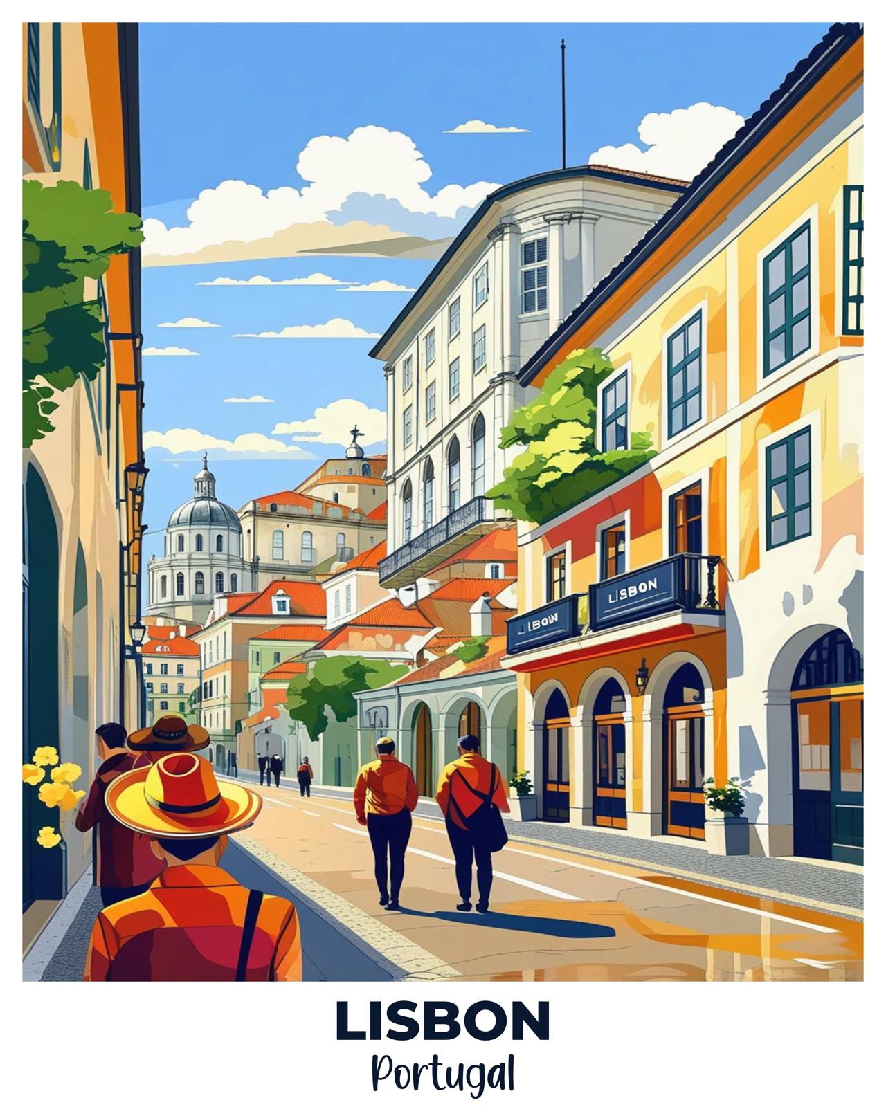 Lisbon Travel Poster -  Paint by Numbers Kit for Adults -  Portrait By Numbers