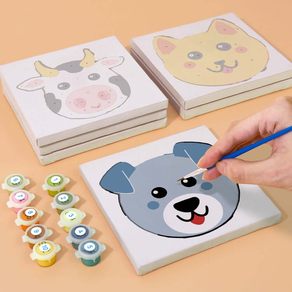 Little Friends (Set of 6) -  Paint by numbers Kit -  Portrait By Numbers