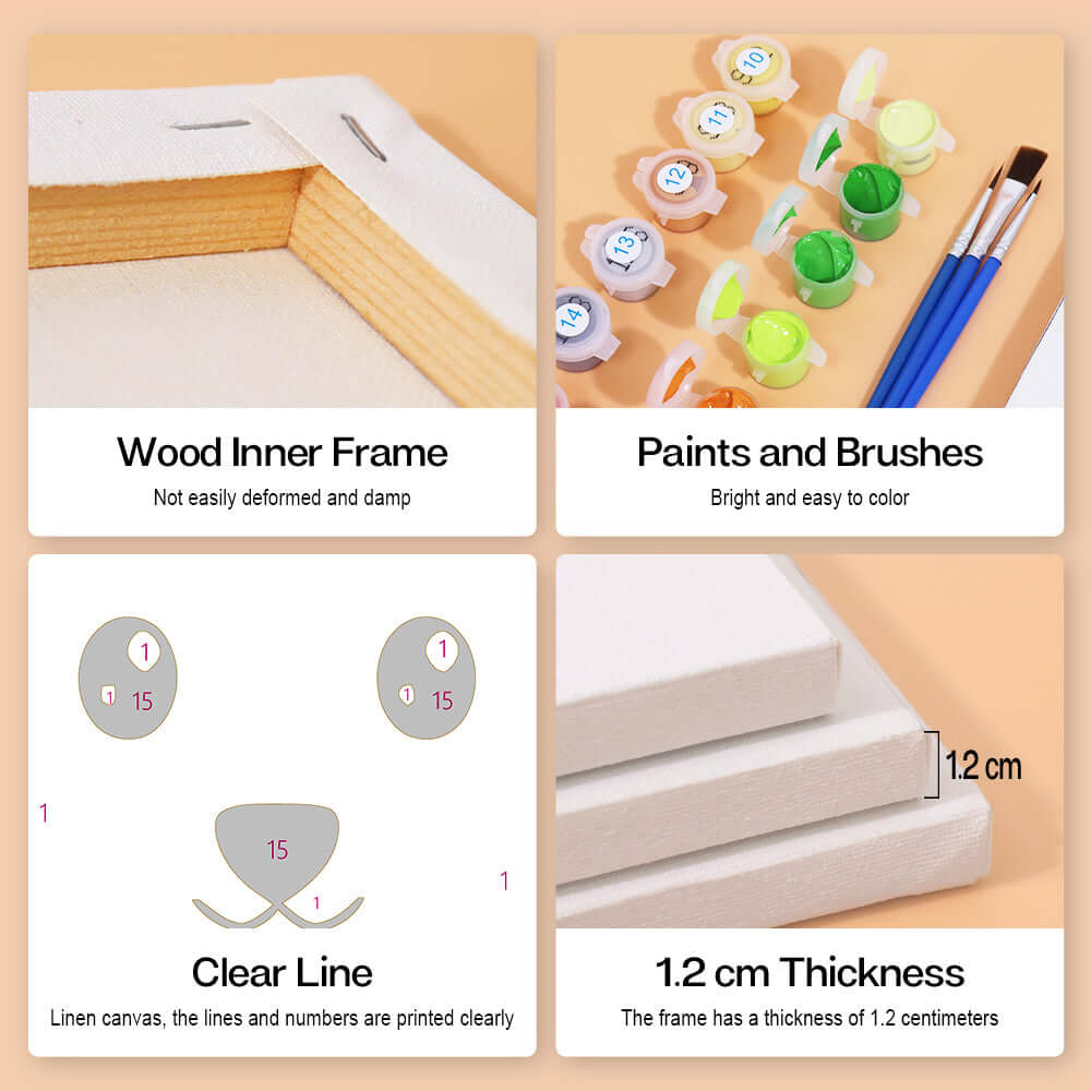 Little Friends (Set of 6) -  Paint by numbers Kit -  Portrait By Numbers