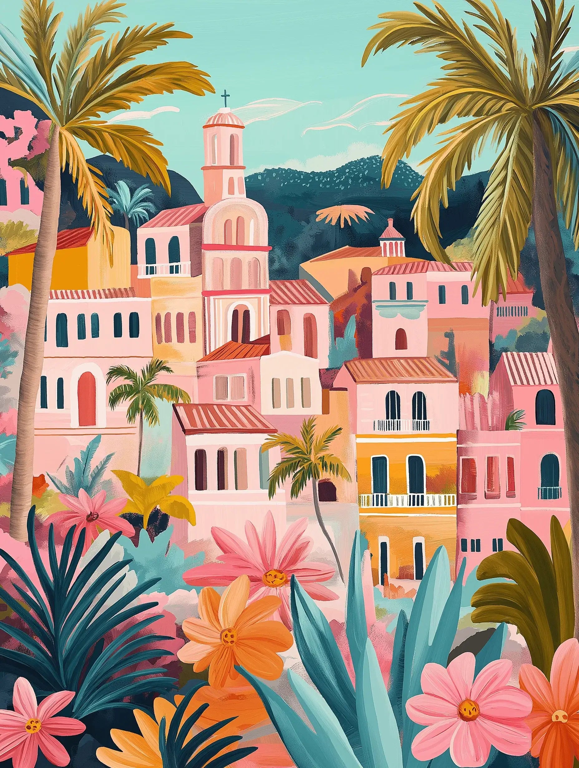 Lively Pathways -  Paint by numbers -  Portrait By Numbers