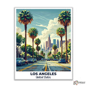 Los Angeles Travel Poster -  Paint by Numbers Kit for Adults -  Portrait By Numbers