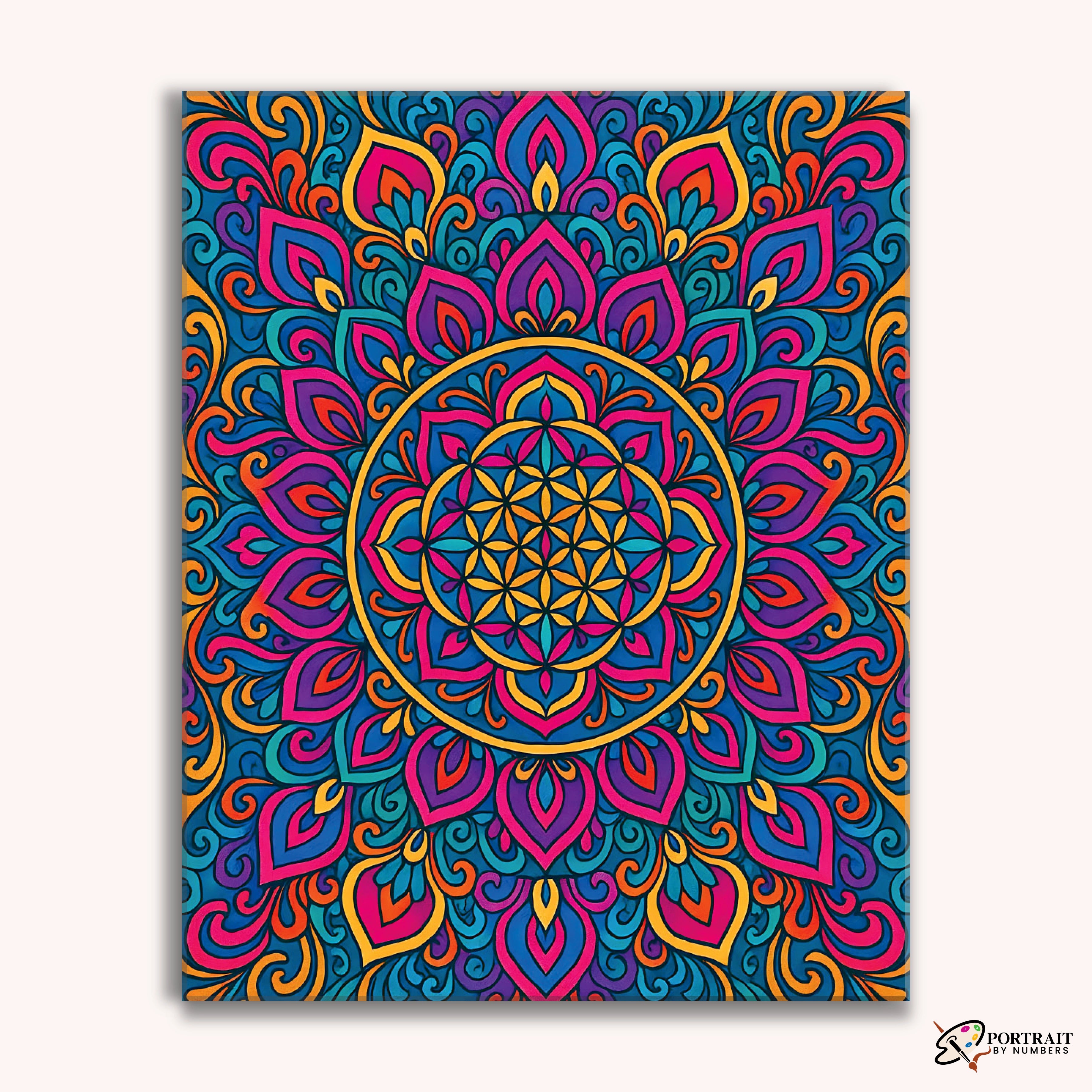 Lotus Prism (Mandala) -  Paint by Numbers Kit for Adults -  Portrait By Numbers