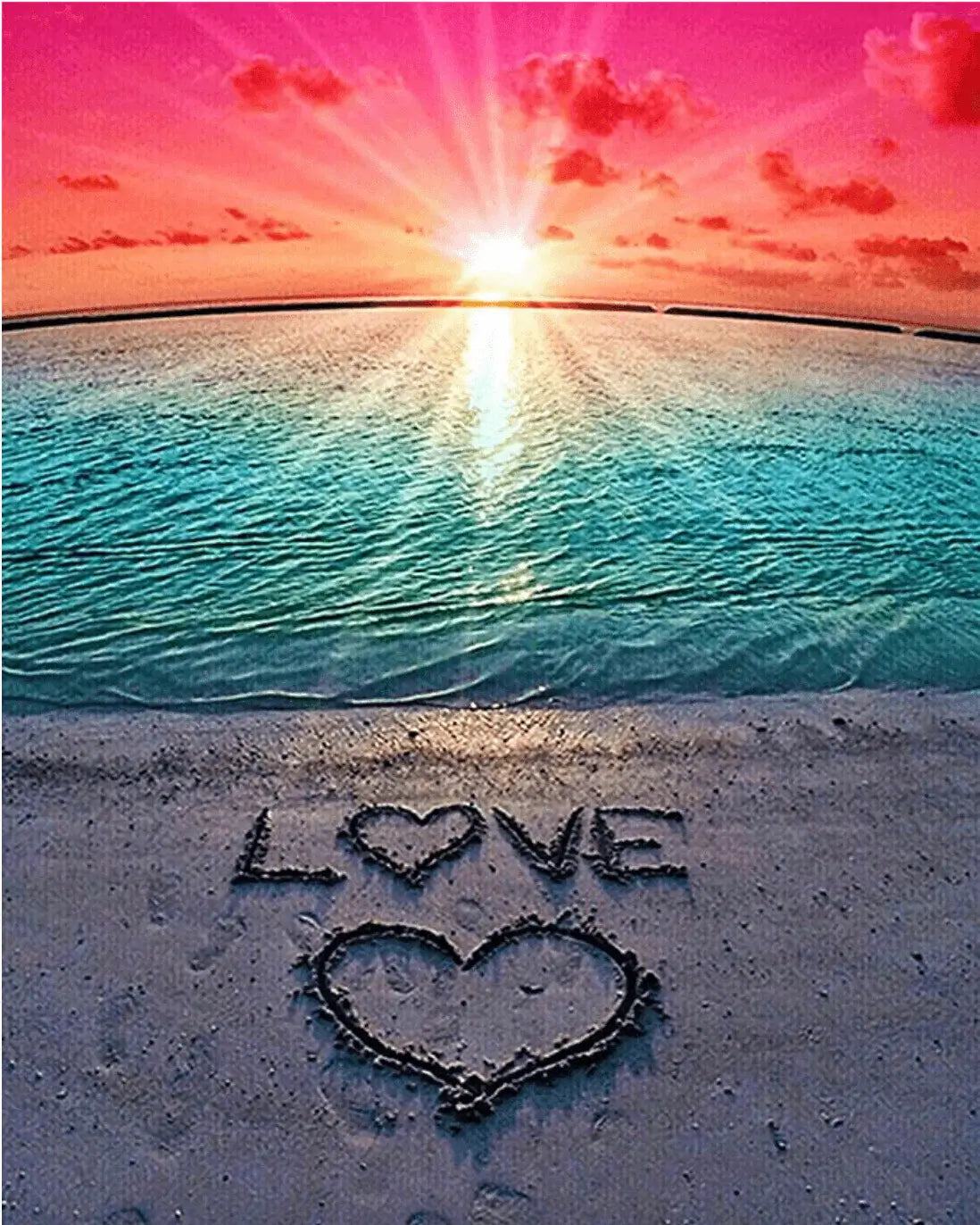 Love Beach -  Paint by numbers -  Portrait By Numbers
