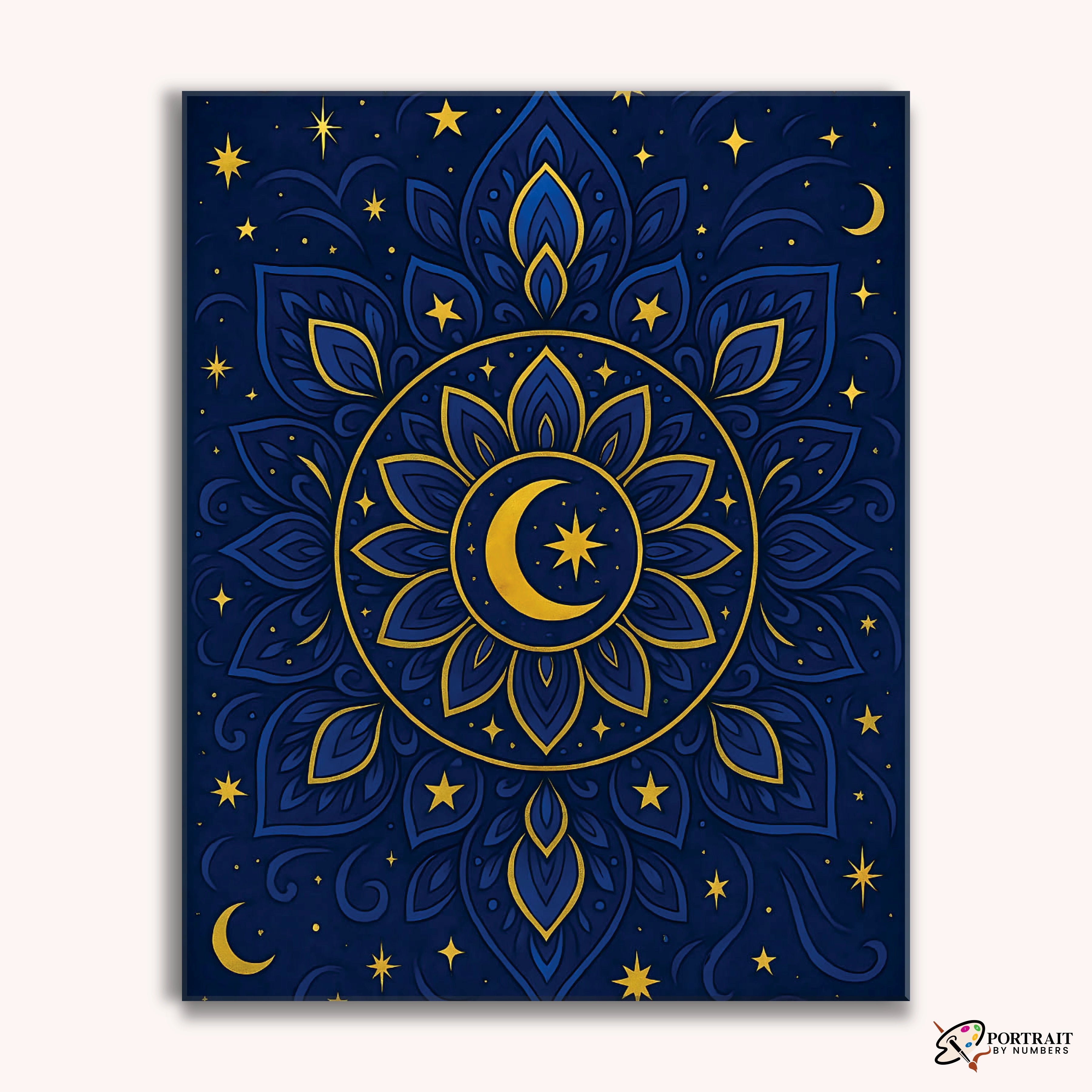 Lunar Bloom (Mandala) -  Paint by Numbers Kit for Adults -  Portrait By Numbers