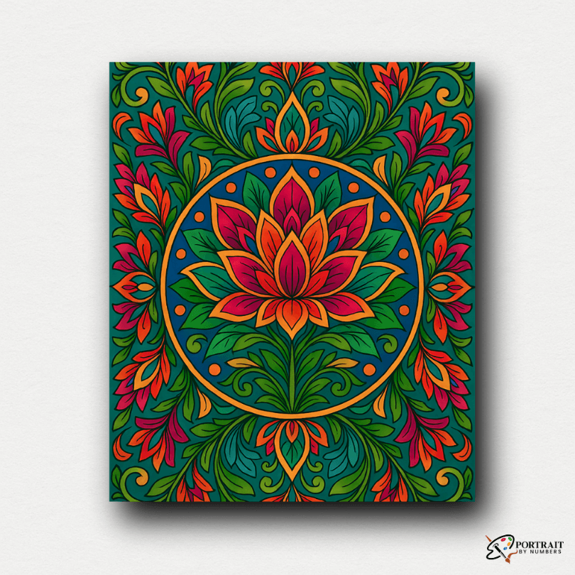 Lush Radiance (Mandala) -  Paint by numbers Kit -  Portrait By Numbers