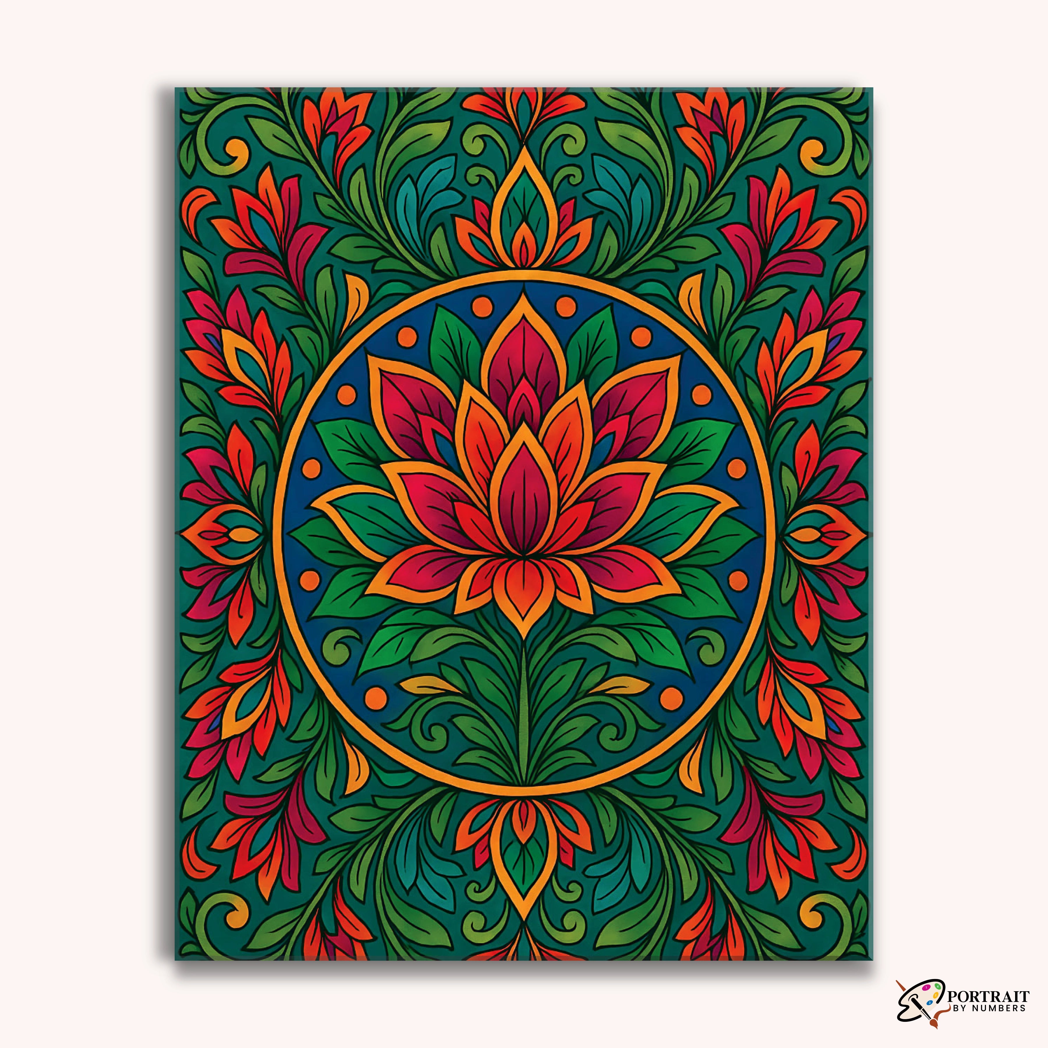 Lush Radiance (Mandala) -  Paint by Numbers Kit for Adults -  Portrait By Numbers