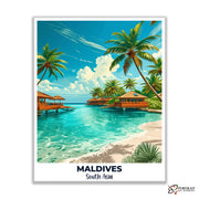 Maldives Travel Poster -  Paint by Numbers Kit for Adults -  Portrait By Numbers