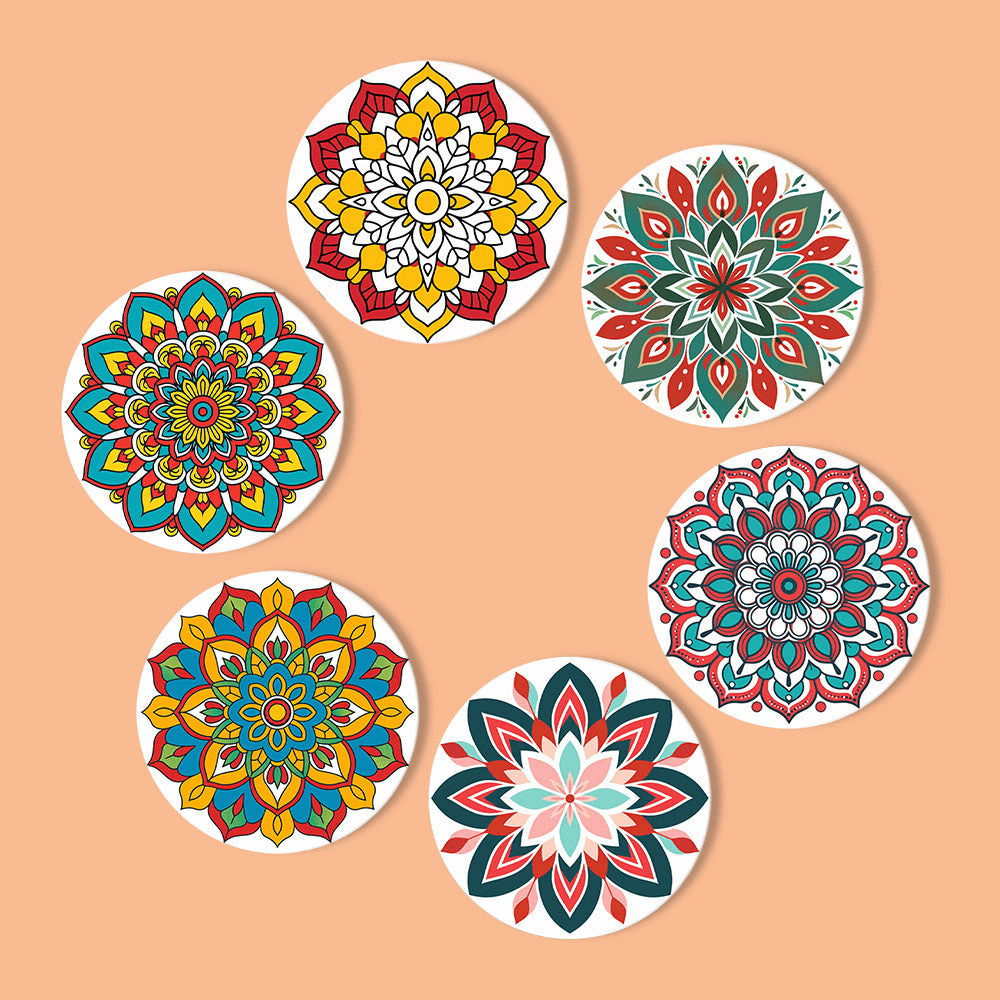 Mandala Magic (Set of 6) -  Paint by Numbers Kit for Adults -  Portrait By Numbers