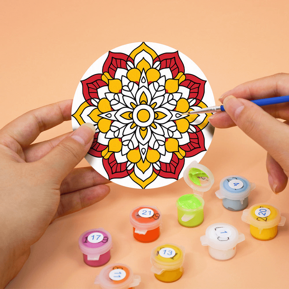 Mandala Magic (Set of 6) -  Paint by Numbers Kit for Adults -  Portrait By Numbers