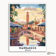 Marrakech - Travel Poster -  Paint by Numbers Kit for Adults -  Portrait By Numbers