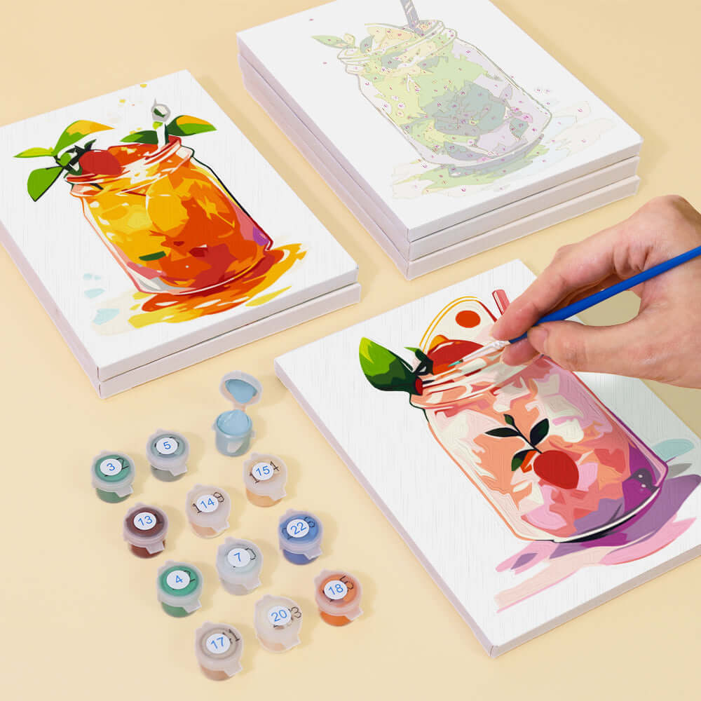 Mason Mixers (Set of 6) -  Paint by Numbers Kit for Adults -  Portrait By Numbers