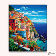 Mediterranean Cliffside -  Paint by Numbers Kit for Adults -  Portrait By Numbers