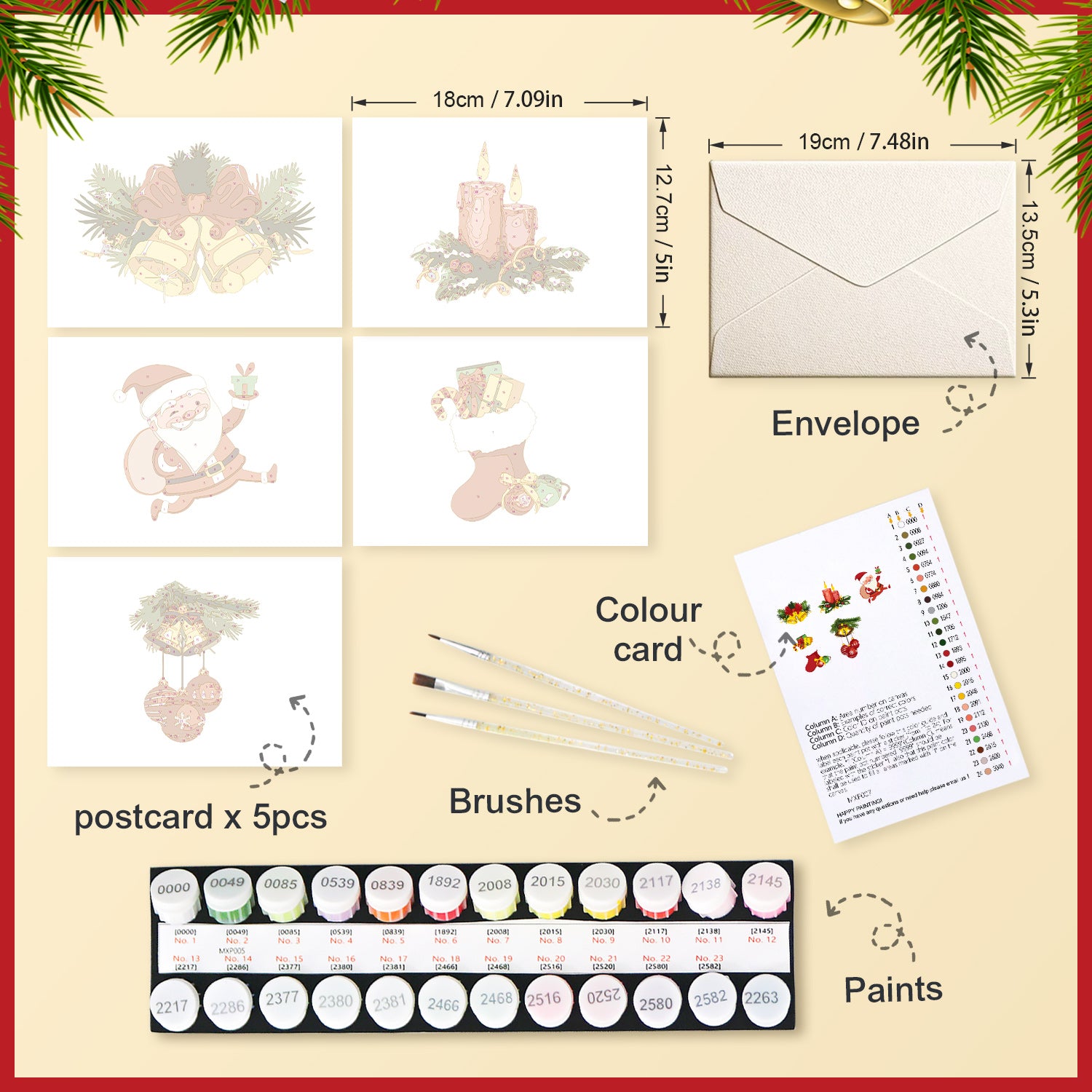 Merry Moments Poster Cards Set -  Paint by Numbers Kit for Adults -  Portrait By Numbers