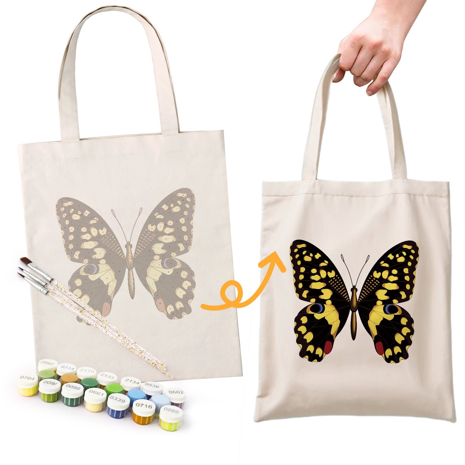 Midnight Butterfly Bag -  Paint by Numbers Kit for Adults -  Portrait By Numbers