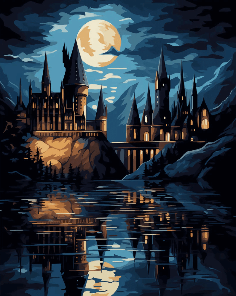 Midnight Castle -  Paint by numbers Kit -  Portrait By Numbers