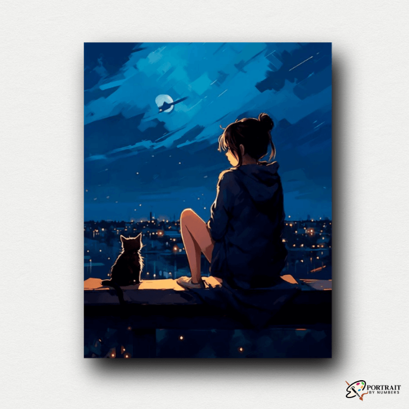 Midnight Companion -  Paint by numbers -  Portrait By Numbers