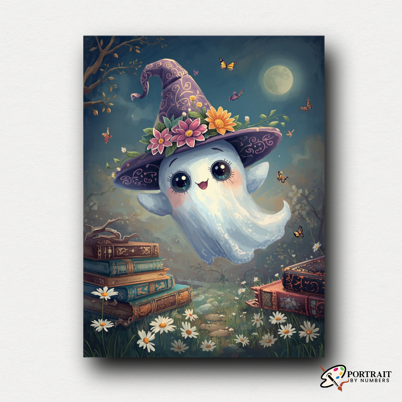 Midnight Garden Ghost -  Paint by numbers Kit -  Portrait By Numbers