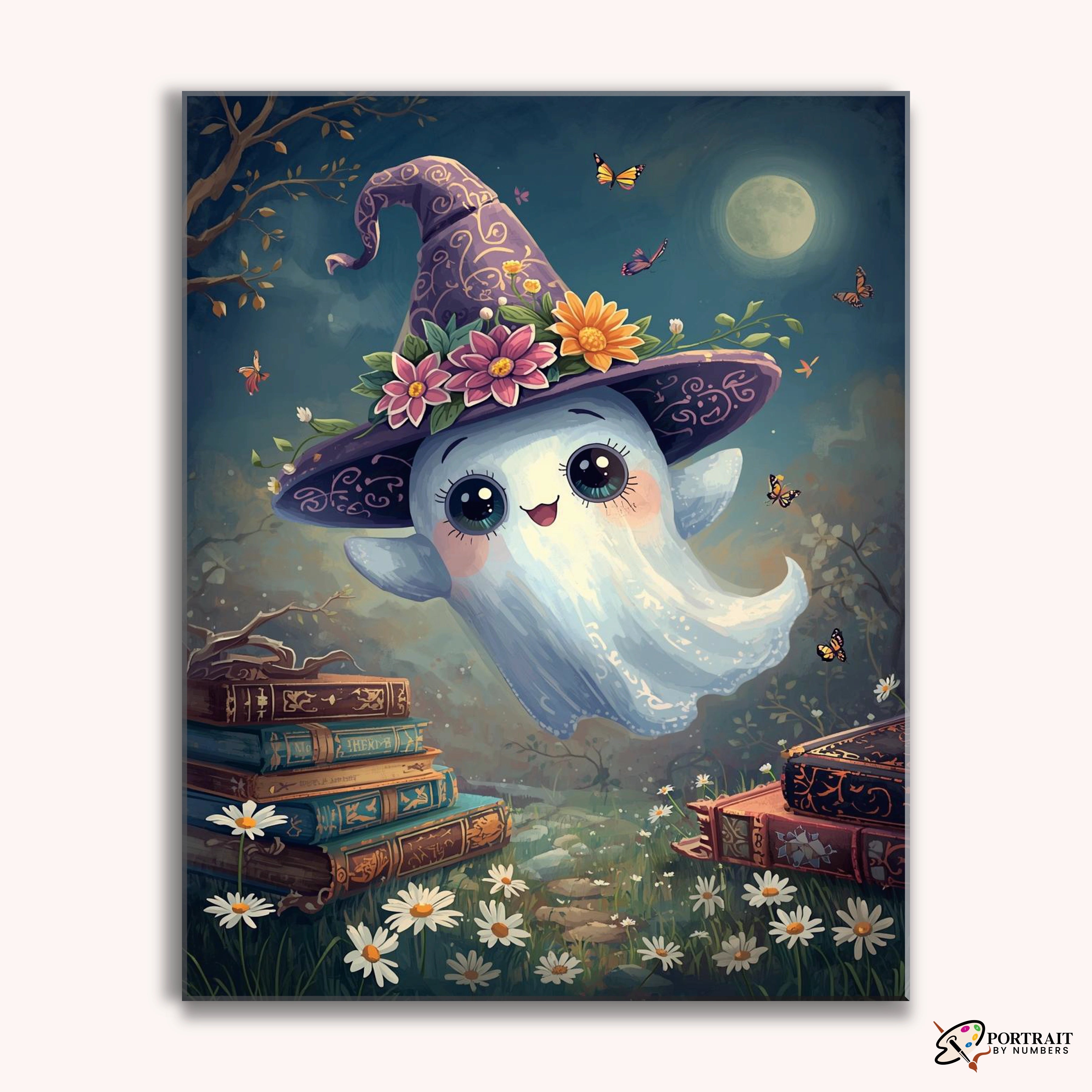 Midnight Garden Ghost -  Paint by Numbers Kit for Adults -  Portrait By Numbers