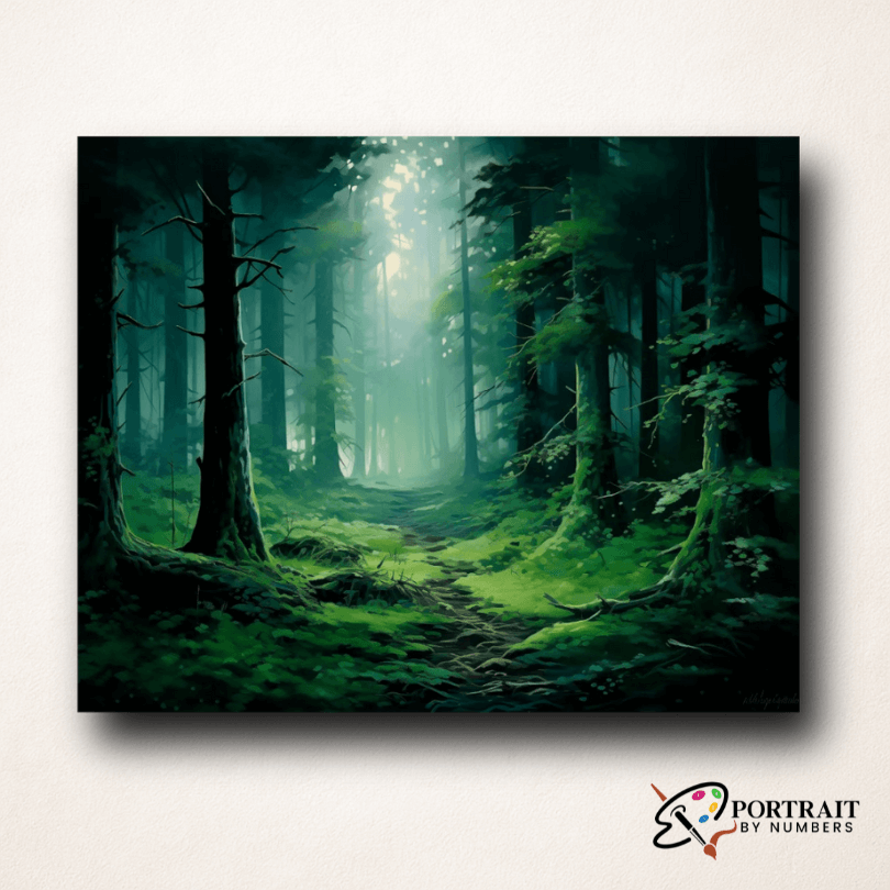Misty Forest -  Paint by numbers -  Portrait By Numbers