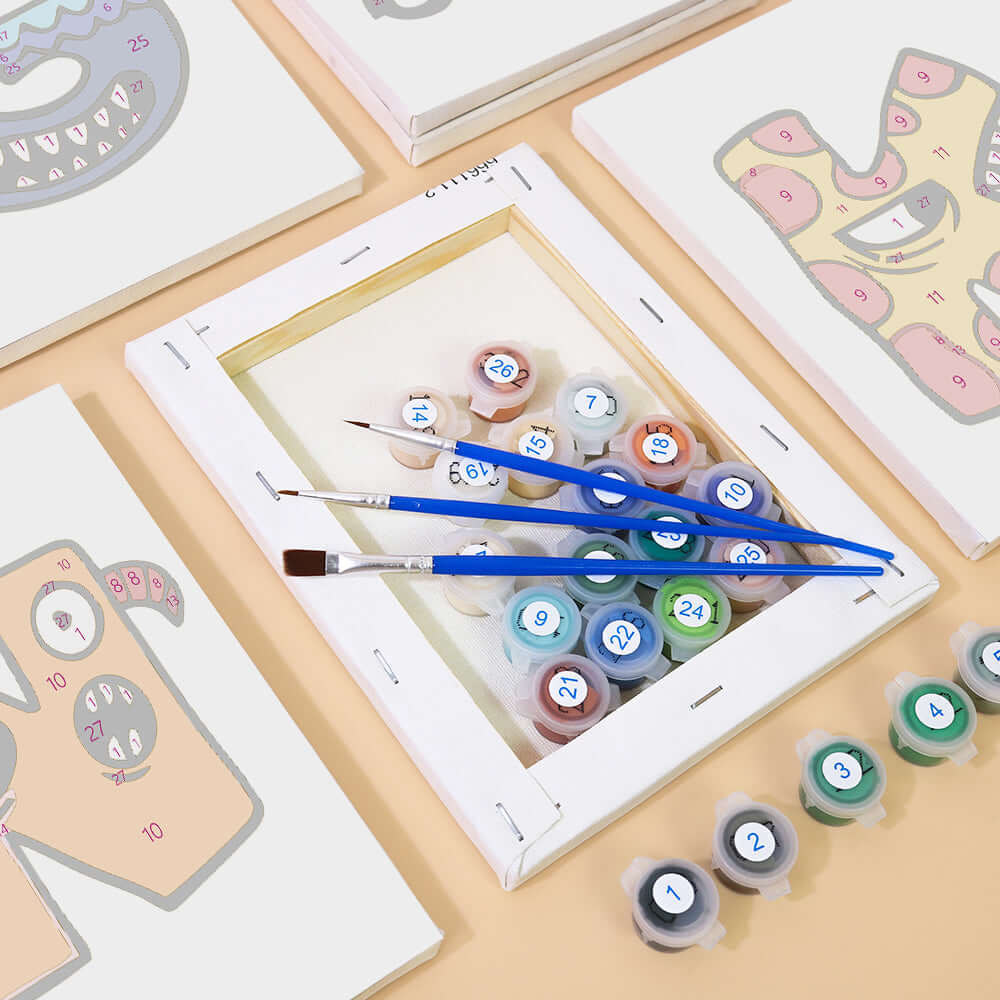 Monster ABCs (Alphabet) -  Paint by numbers Kit -  Portrait By Numbers