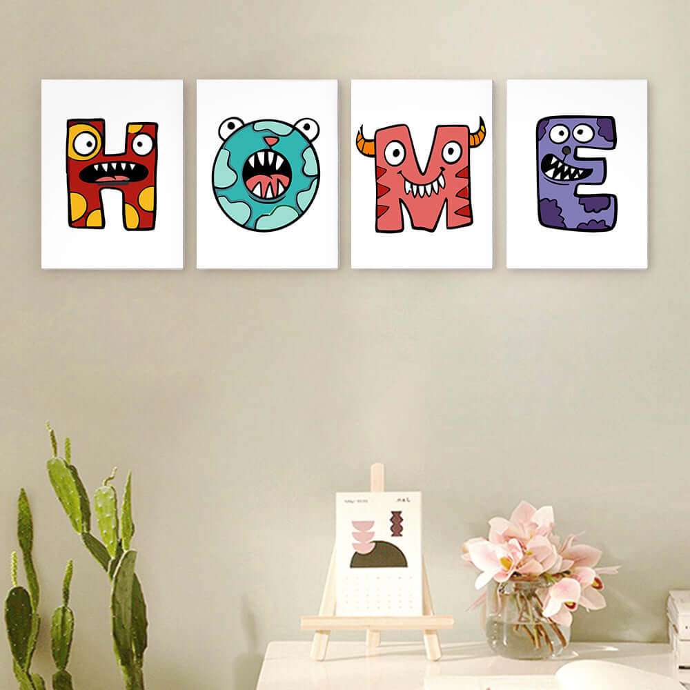 Monster ABCs (Alphabet) -  Paint by Numbers Kit for Adults | Relaxing DIY Art Gift | -  Portrait By Numbers