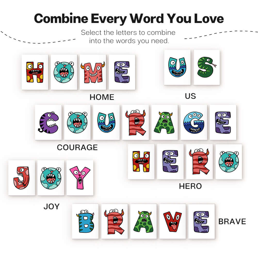 Monster ABCs (Alphabet) -  Paint by Numbers Kit for Adults | Relaxing DIY Art Gift | -  Portrait By Numbers