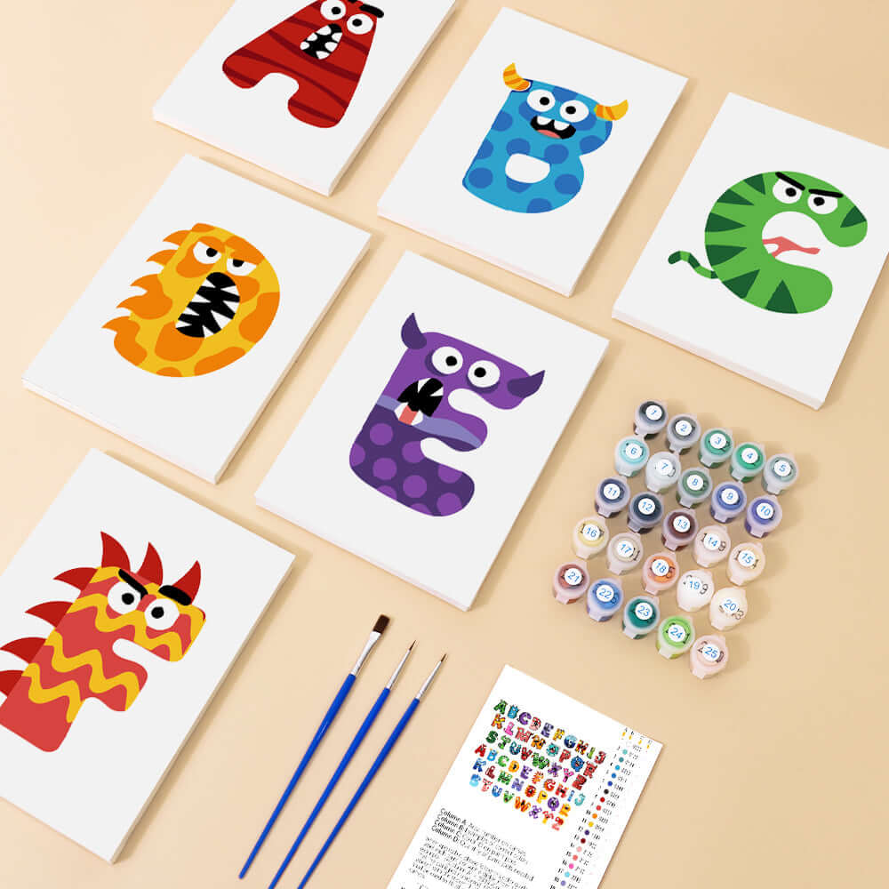 Monster Caps ABCs (Alphabet) – Paint by Numbers