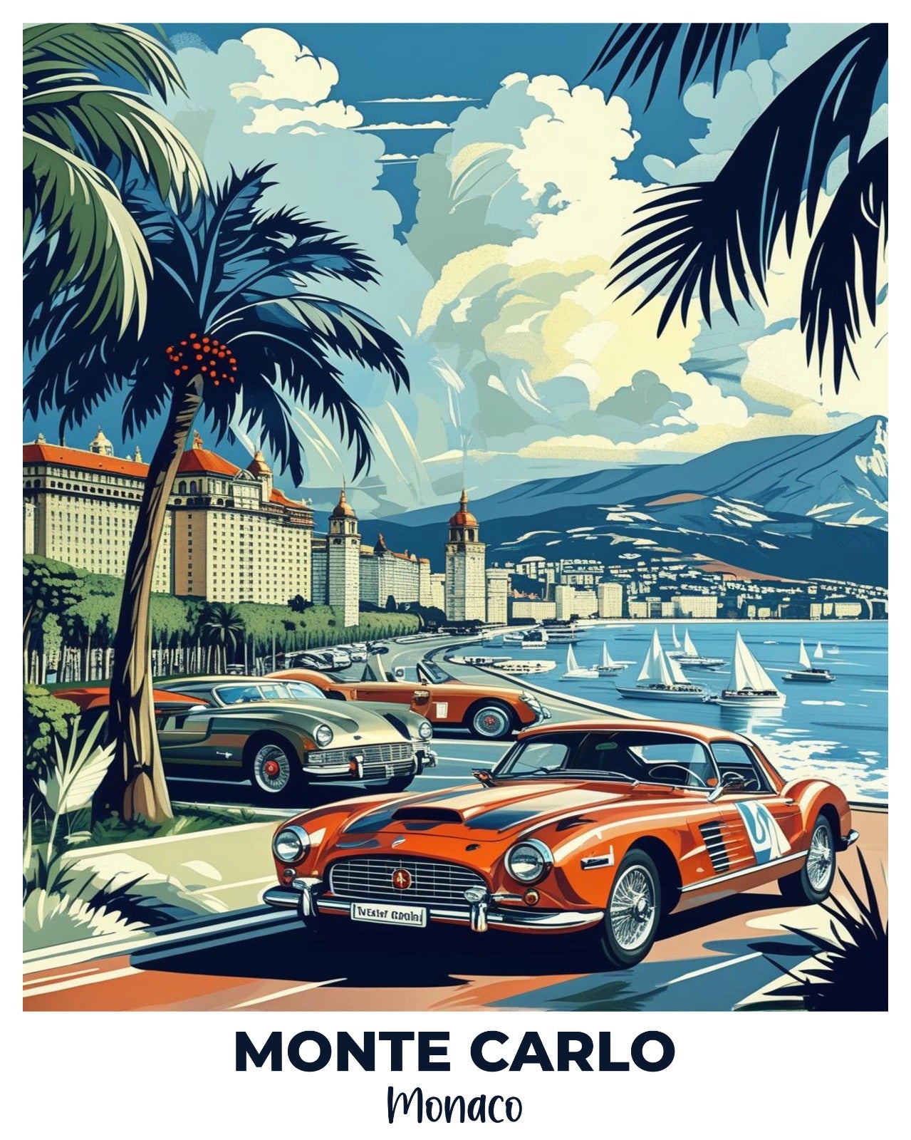 Monte Carlo Travel Poster -  Paint by Numbers Kit for Adults -  Portrait By Numbers